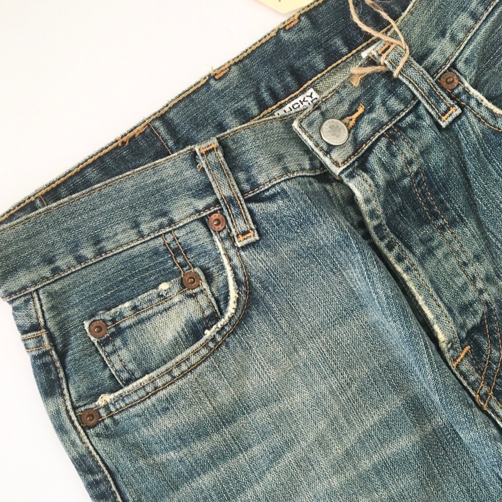 new โฎ๏ธ๏ธ OG Lucky Jeans #181 โฎ๏ธ๏ธ Bootleg Button Fly - Picture 9 of 13